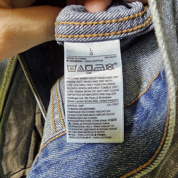 NWT Gap Women's Icon Jacket Medium Indigo Denim Silver Wash Size Large - Picture 6 of 11